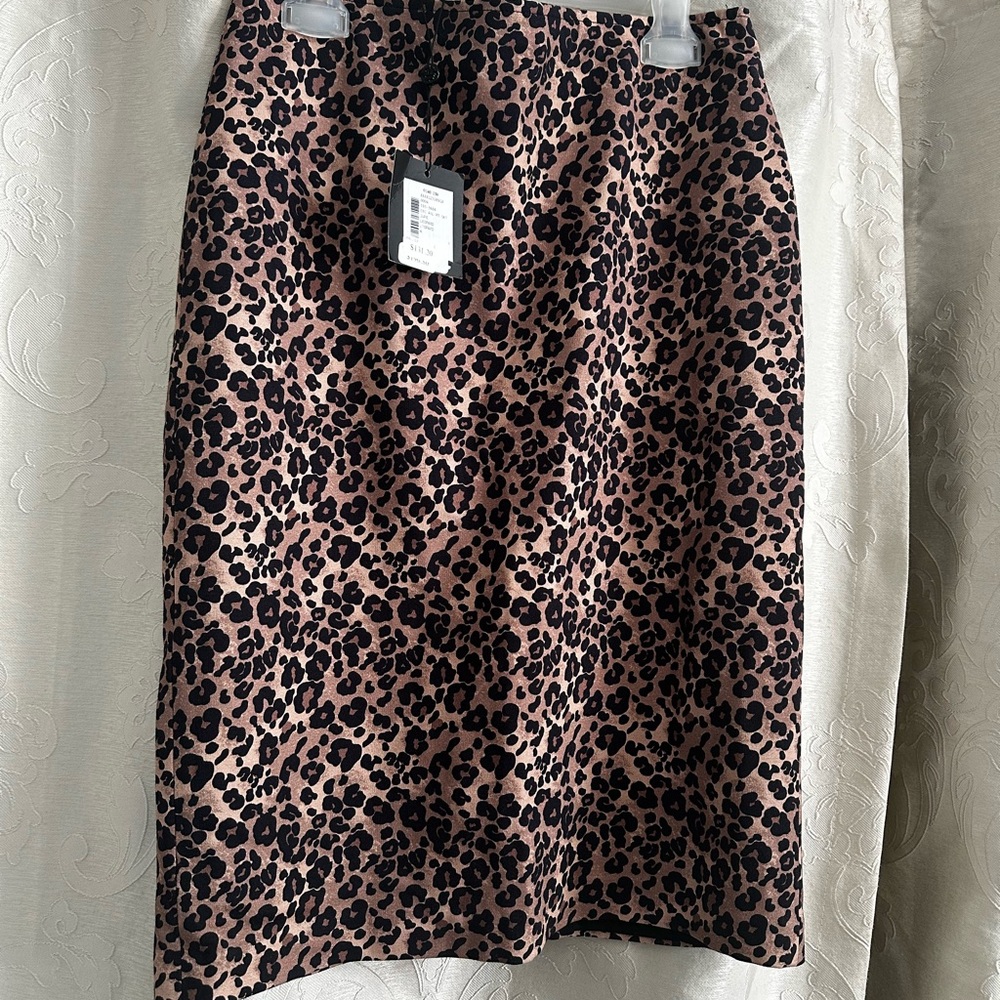 Nanette Lepore Leopard Print Skirt - Black and Brown